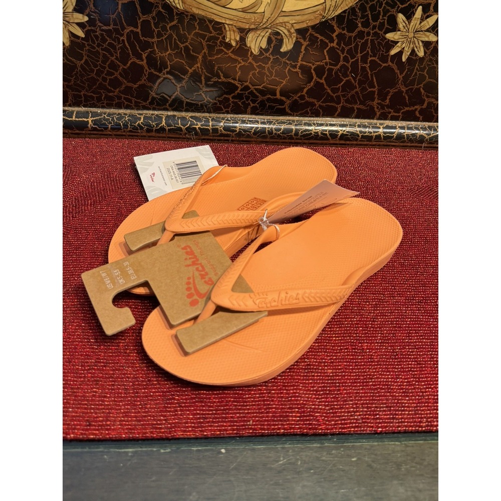 Archies Arch Support Flip Flops Orange Women's Size 7 Brand New